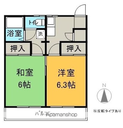 寺沢荘[2K/38.1m2]の間取図