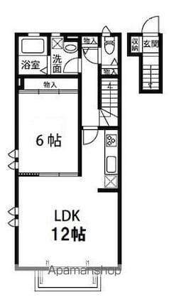 ラ・メルヴェーユ[1LDK/44.92m2]の間取図