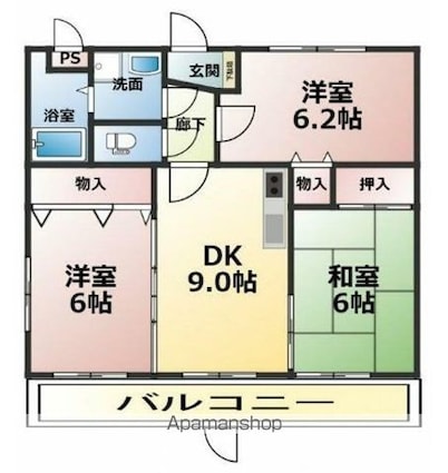 ユーミー新立[3DK/60.48m2]の間取図