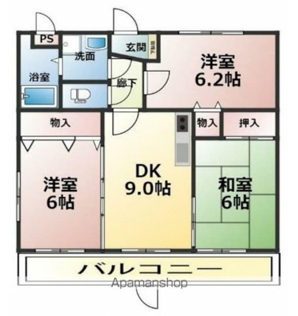 ユーミー新立[3DK/60.48m2]の間取図