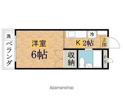 グリーンプラザ滝山[1K/17.41m2]の間取図