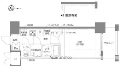 ＡＥＬＬ亀有[1K/26.61m2]の間取図