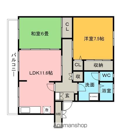 ビュークレスト高良内の間取り写真