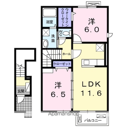 カーサ　アルコ・イーリス[2LDK/58.41m2]の間取図