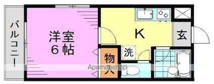 東京都杉並区阿佐谷南１丁目[1K/21.04m2]の間取図