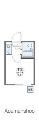 レオパレス南台第３[1K/12.83m2]の間取図