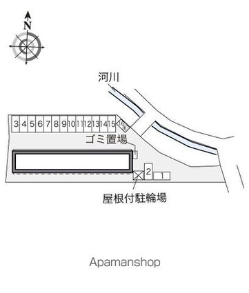 レオパレスかりがね[1K/21.65m2]の配置図