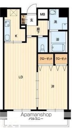 アルファレガロ栗林[1LDK/39.34m2]の間取図