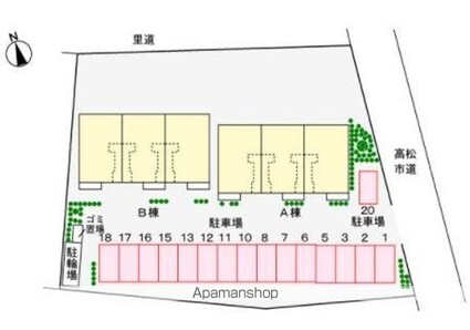 香川県高松市寺井町[1LDK/52.64m2]の配置図