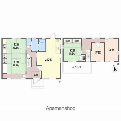 東川口戸建て[5LDK/135.9m2]の間取図