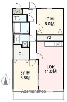 ＲＩＯ・ＰＬＡＴＩＮＯ[2LDK/60m2]の間取図