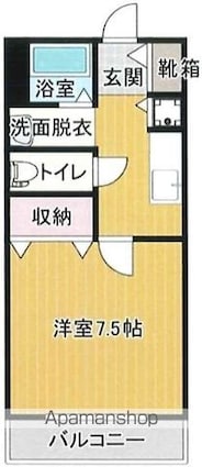 フラットサニーガーデン[1K/28m2]の間取図