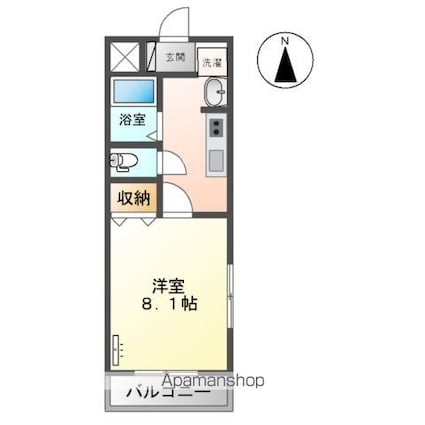 シティルミナス[1K/24.75m2]の間取図