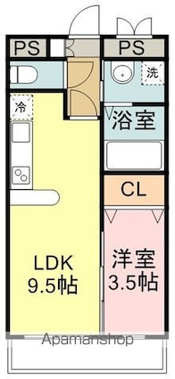 第２五橋ライフ[1LDK/29.83m2]の間取図