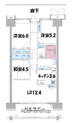 ポレスター東尾道駅前１００３[3LDK/68.37m2]の間取図