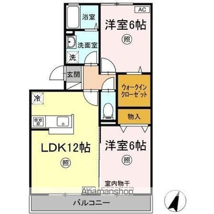 パーチェ[2LDK/56.15m2]の間取図