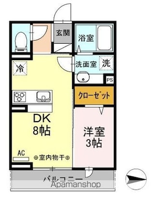 東京都国立市東４丁目[1LDK/29.25m2]の間取図