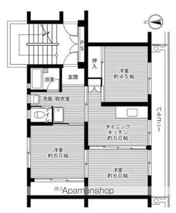 ビレッジハウス志度２号棟[3DK/53.96m2]の間取図