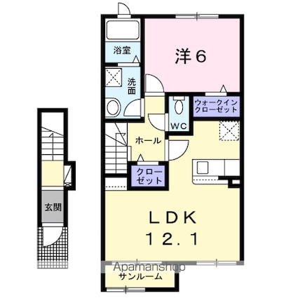 マハロＡ[1LDK/50.52m2]の間取図