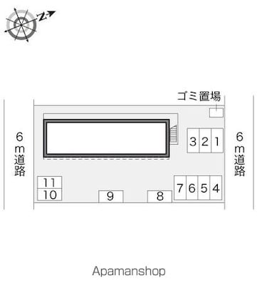 レオパレス３３３[1K/23.18m2]の配置図