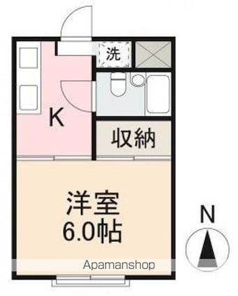 春日Ｋコーポ[1K/19.87m2]の間取図
