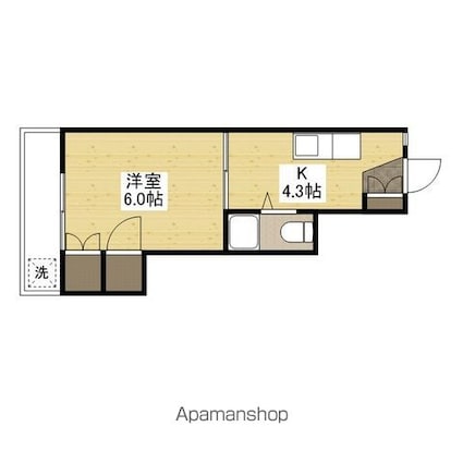 柳川ビル[1K/20.1m2]の間取図