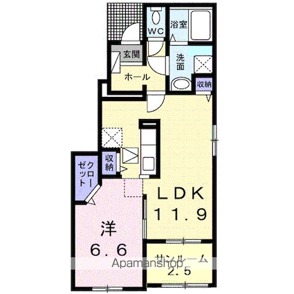 スターモクレンＡ[1LDK/50.07m2]の間取図