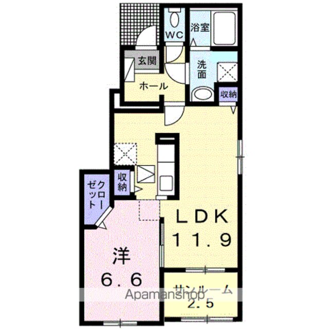 スターモクレンＡ[1LDK/50.07m2]の間取図