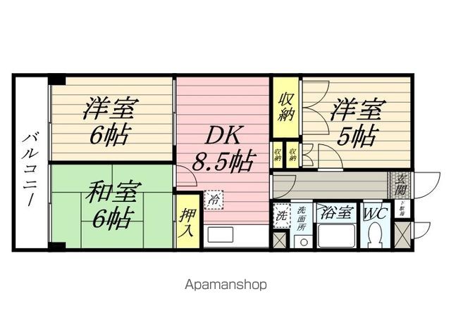 川崎市多摩区三田のマンションの間取り