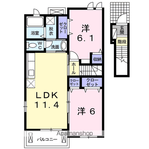 【メゾンド・プラシード　Ａの間取り】