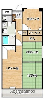 ハートウイング[3LDK/57.93m2]の間取図