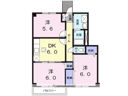 フェア・ブリーズ[3DK/55.71m2]の間取図