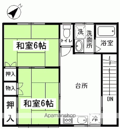 第２ミツハシコーポ[2DK/46.28m2]の間取図