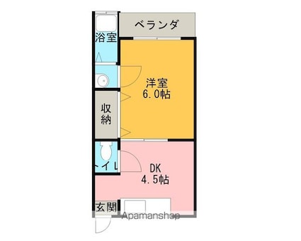 新和ハイツ[1DK/27.93m2]の間取図