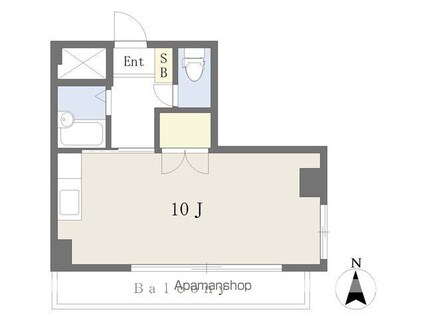 グリーンフォレスト坂の上[1R/24.96m2]の間取図