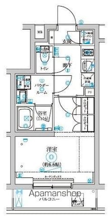 セジョリ中野富士見町[1K/25.56m2]の間取図