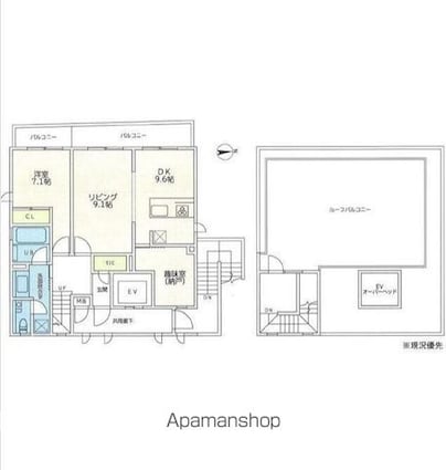 リフル横浜[1SLDK/73.82m2]の間取図