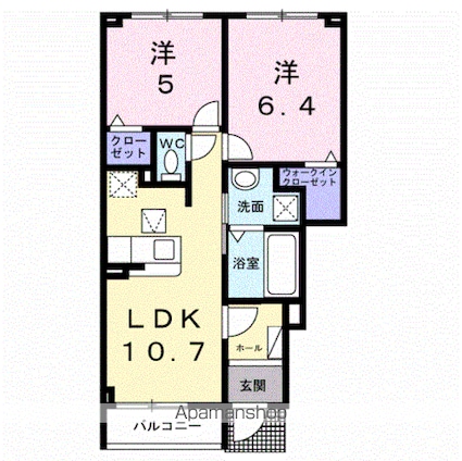 アルス・リガーレ[2LDK/50.47m2]の間取図