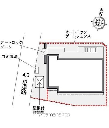 東京都中野区沼袋４丁目[1K/22.35m2]の配置図