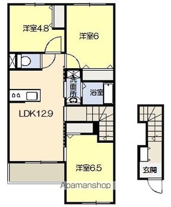 熊本県八代市高下西町[3LDK/67.58m2]の間取図