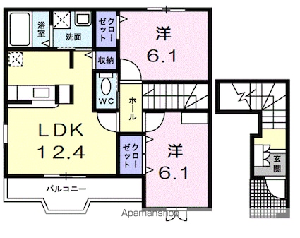 エクセレンテ　パラーシオ[2LDK/59.09m2]の間取図