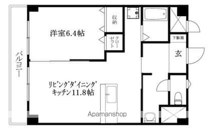 Ｊ・宇和川[1LDK/45.2m2]の間取図