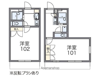 レオパレスＭ[1K/26.49m2]の間取図
