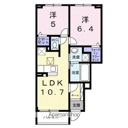 ポンテ　アルト　池上　Ｂ[2LDK/50.47m2]の間取図