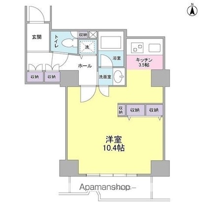 文京グリーンコートビュータワー本駒込[1R/41.31m2]の間取図
