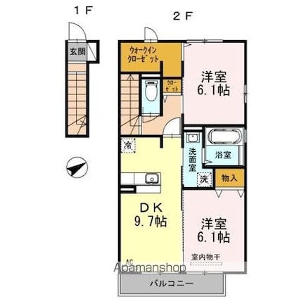 エル・セントロ　おみや[2DK/56.94m2]の間取図