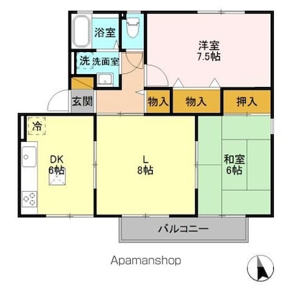 スプリングパーク横田　Ｃ[2LDK/60.49m2]の間取図