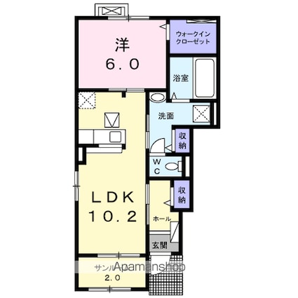 ヴィオラ　グランデ　Ⅱ[1LDK/47.66m2]の間取図