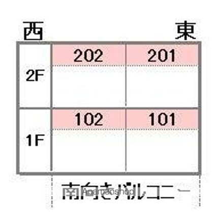セルーナ椿　Ａ棟[2LDK/53.72m2]の配置図