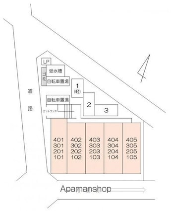 ｆｏｒｔｅ塩上町[1LDK/38m2]の配置図